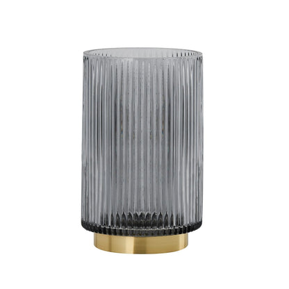 Smoke Ribbed Glass Vase - LndmarkClub USA