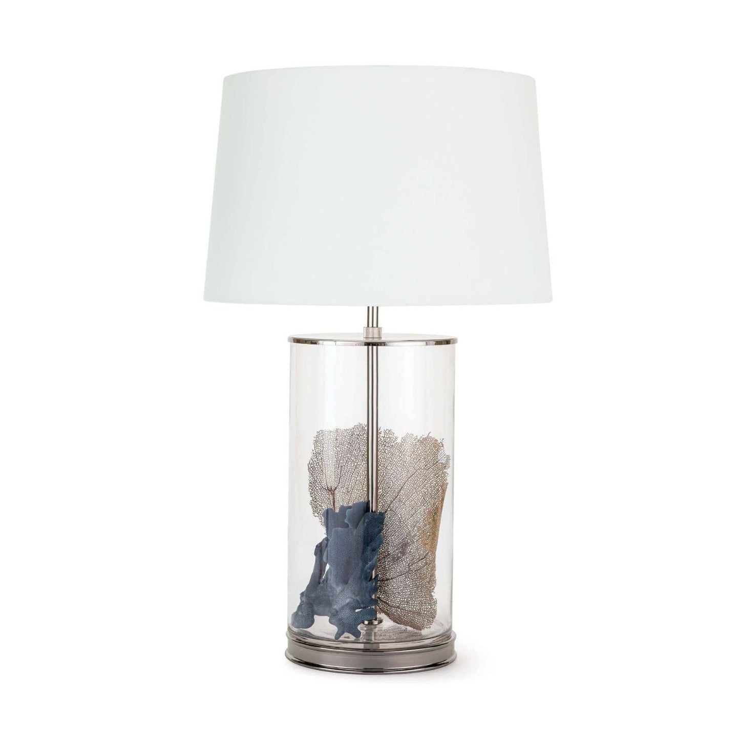 Coastal Living Magelian Glass Table Lamp - Polished Nickel - LndmarkClub USA